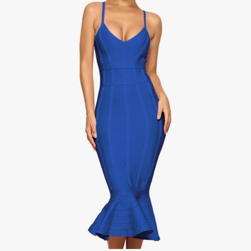Blue Bodycon Mermaid Dress